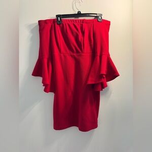Teeze Me Vibrant Red Asymmetrical Skirt